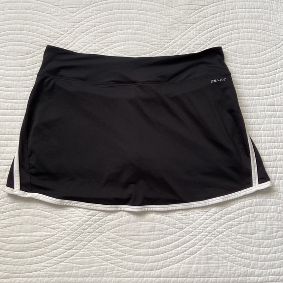 Nike Dri Fit Power Knit Skirt Skort Athletic Golf Tennis Run Black White Large - Picture 4 of 17